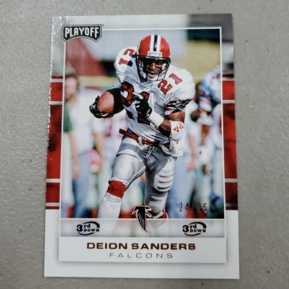 Deion Sanders #24/25 2017 Playoff 3rd Down Parallel Serial Numbered 24//25 Card